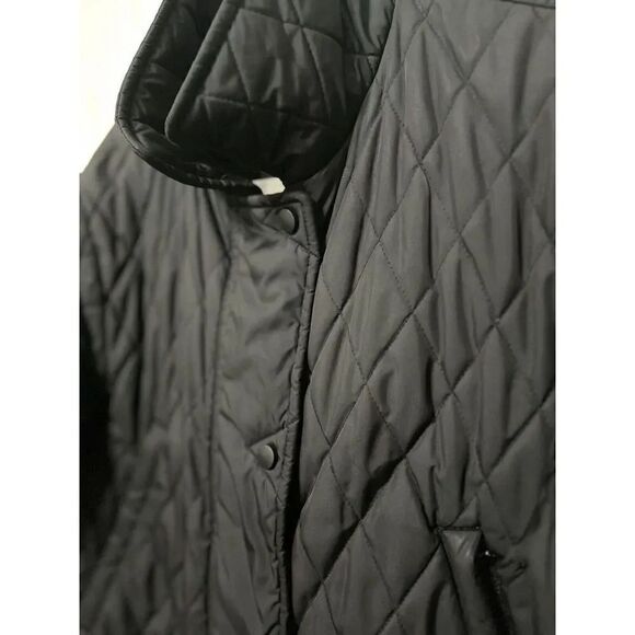 LL Bean Traveler Black‎ Quilted Diamond Stitched Jacket Women’s Size PM - Picture 2 of 13